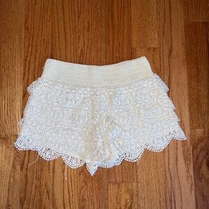 Cute Boho Off-White Shorts